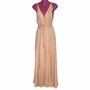 Selfie Leslie peach wrap maxi dress